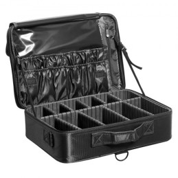 Makeup Train Case Large Storage 3 Tiers, Convenient Carry With Handle, Strap, Professional Waterproof Oxford Makeup Storage
