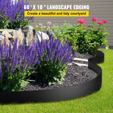 Landscape Edging, 10 inch Depth 60 ft Total Length, Recycled HDPE Coiled Terrace Board, Flexible Bender Border for Landscaping, 