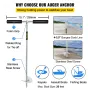 Sand Anchor, 18\" Length Auger to The Beach and Sandbar, 316 Stainless Steel Screw Anchor with Removable Handle, Bungee Line & C