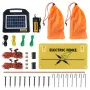 Electric Fence Netting, 48" H x 100' L, PE Net Fencing with Solar Charger/Posts/Double-Spiked Stakes, Utility Portable Mesh for 
