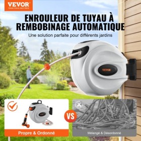 Retractable Hose Reel Water Hose Reel 82'x1/2" 180Â° Swivel Wall-Mounted