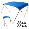 4 Bow Bimini Top Boat Cover, 900D Polyester Canopy with 1" Aluminum Alloy Frame, Waterproof and Sun Shade, Includes Storage
