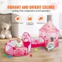 3 in 1 Kids Play Tent with Tunnel for Girls, Princes, Boys, Babies and Toddlers, Indoor/Outdoor Pop Up Playhouse with Carrying B