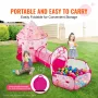3 in 1 Kids Play Tent with Tunnel for Girls, Princes, Boys, Babies and Toddlers, Indoor/Outdoor Pop Up Playhouse with Carrying B