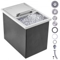 Drop in Ice Chest, 18"L x 12"W x 14.5"H Stainless Steel Ice Cooler, Commercial Ice Bin with Sliding Cover, 40.9 qt Outdoor