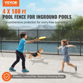 Pool Fence, 1.21 × 32.91 m Pool Fences for Inground Pools, Removable Child Safety Pool Fencing, Easy DIY Installation Swimming P
