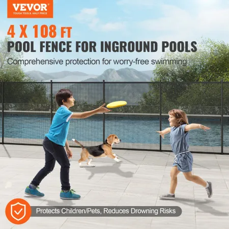 Pool Fence, 1.21 × 32.91 m Pool Fences for Inground Pools, Removable Child Safety Pool Fencing, Easy DIY Installation Swimming P