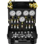 Hydraulic Pressure Test Kit, 10/100/250/400/600bar, 5 Gauges 13 Couplings 14 Tee Connectors 5 Test Hoses, Excavator Hydraulic Te