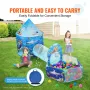3 in 1 Kids Play Tent with Tunnel, Basketball Hoop for Boys, Girls, Babies and Toddlers, Indoor/Outdoor Pop Up Playhouse with Ca
