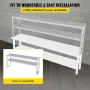 Double Overshelf, Double Tier Stainless Steel Overshelf, 72 in Length x 12 in Width Double Deck Overshelf, Height Adjustable Ove