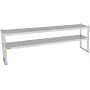 Double Overshelf, Double Tier Stainless Steel Overshelf, 72 in Length x 12 in Width Double Deck Overshelf, Height Adjustable Ove