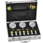 Hydraulic Pressure Test Kit, 250/400/600bar, 3 Gauges 9 Test Couplings 3 Test Hoses, Excavator Hydraulic Test Gauge Set with Por