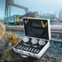 Hydraulic Pressure Test Kit, 250/400/600bar, 3 Gauges 11 Test Couplings 3 Test Hoses, Excavator Hydraulic Test Gauge Set with Po