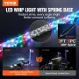 1 PC 3 FT Whip Light with Spring Base, Led Whip Light with APP & Remote Control, Waterproof 360° Spiral RGB Chasing Lighted Whip
