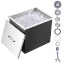 Drop in Ice Chest, 21"L x 17"W x 18"H Stainless Steel Ice Cooler, Commercial Ice Bin with Cover, 40 qt Outdoor Kitchen Ice Bar,