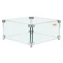 Gas Fire Pit Wind Guard for Square Fire Table, 380 x 380 x 180 mm Clear Tempered Wind Guard for Firepits, 8mm Thick Square Glass