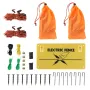 Electric Fence Netting, 48" H x 168' L, PE Net Fencing Kit with Posts & Double-Spiked Stakes, Utility Portable Mesh for Chickens
