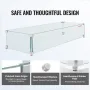 Gas Fire Pit Wind Guard for Square Fire Table, 595 x 190 x 165 mm Clear Tempered Wind Guard for Firepits, 8mm Thick Square Glass