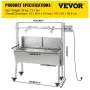 Rotisserie Grill 60 KG/132 LBS BBQ Rotisserie Grill Roaster with Baffle Charcoal Spit Roast Machine 25W Charcoal Bearing Lamb Sp