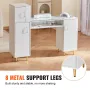 Manicure Table, Glass Top Nail Desk, Makeup Dressing Nail Station with Storage Cabinets, Acetone-Resistant Nail Tech Table for S