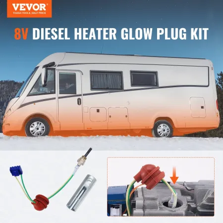 Diesel Heater Glow Plug Kit, Ceramic Glow Plug Repair Kit, Air Diesel Parking Heater Part with Removal Fitting Tool, Diesel Heat