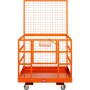 Forklift Safety Cage Work Platform 43X45in 1400lbs w/ Wheels for Aerial
