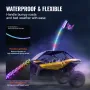 1 PC 3 FT Whip Light, APP & RF Remote Control Led Whip Light, Waterproof 360°Spiral RGB Chasing Lighted Whips with 2 Flags, for 