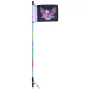 1 PC 3 FT Whip Light, APP & RF Remote Control Led Whip Light, Waterproof 360°Spiral RGB Chasing Lighted Whips with 2 Flags, for 