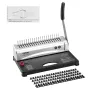 Binding Machine, Comb Binding Machine 21-Holes Binding 450 Sheets, Book Binder Machine with 100 PCS 9.53 mm Comb Binding Spines,
