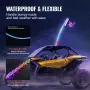 1 PC 5 FT Whip Light, APP & RF Remote Control Led Whip Light, Waterproof 360°Spiral RGB Chasing Lighted Whips with 2 Flags, for 