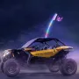 1 PC 5 FT Whip Light, APP & RF Remote Control Led Whip Light, Waterproof 360°Spiral RGB Chasing Lighted Whips with 2 Flags, for 
