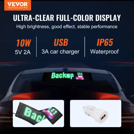 Programmable LED Sign, P5 Full Color LED Scrolling Panel, DIY Custom Text Animation Pattern Display Board, Bluetooth APP Control