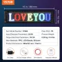 Programmable LED Sign, P5 Full Color LED Scrolling Panel, DIY Custom Text Animation Pattern Display Board, Bluetooth APP Control