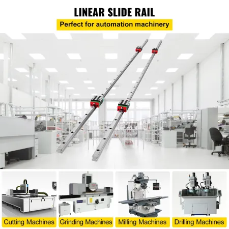 2X 15-1500mm Linear Guideway Rail with 4Pcs Pillow Block Carriage Bearing Block for 15mm Slotted Block Square Block Linear Rail 