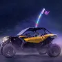 1 PC 4 FT Whip Light, APP & RF Remote Control Led Whip Light, Waterproof 360°Spiral RGB Chasing Lighted Whips with 2 Flags, for 
