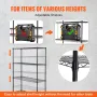 Storage Shelving Unit with Wheels, 4-Tier Adjustable, 700 lbs Capacity, Heavy Duty Garage Shelves Metal Organizer Wire Rack, Bla