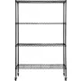 Storage Shelving Unit with Wheels, 4-Tier Adjustable, 700 lbs Capacity, Heavy Duty Garage Shelves Metal Organizer Wire Rack, Bla