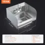 Commercial Hand Sink with Faucet and Side Splash, Stainless Steel Sink for Washing, Small Hand Washing Sink, Wall Mount Hand Bas