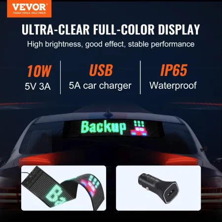 Programmable LED Sign, P6 Full Color LED Scrolling Panel, DIY Custom Text Animation Pattern Display Board, Bluetooth APP Control