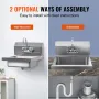 Commercial Hand Sink with Faucet, Stainless Steel Sink for Washing, Small Hand Washing Sink, Wall Mount Hand Basin, Utility Sink