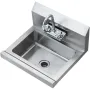 Commercial Hand Sink with Faucet, Stainless Steel Sink for Washing, Small Hand Washing Sink, Wall Mount Hand Basin, Utility Sink