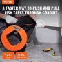Fish Tape, 38.1m, 4.5mm, PET Wire Puller with Optimized Housing and Handle, Easy-to-Use Cable Puller Tool, Flexible Wire Fishing