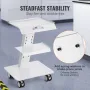 Lab Trolley, 3-Layer Rolling Lab Cart, Metal Mobile Trolley with Swivel Wheels, Tray Rolling Clinic Cart 100 kg Weight Capacity,
