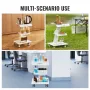 Lab Trolley, 3-Layer Rolling Lab Cart, Metal Mobile Trolley with Swivel Wheels, Tray Rolling Clinic Cart 100 kg Weight Capacity,