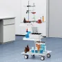 Lab Trolley, 3-Layer Rolling Lab Cart, Metal Mobile Trolley with Swivel Wheels, Tray Rolling Clinic Cart 100 kg Weight Capacity,