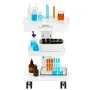 Lab Trolley, 3-Layer Rolling Lab Cart, Metal Mobile Trolley with Swivel Wheels, Tray Rolling Clinic Cart 100 kg Weight Capacity,