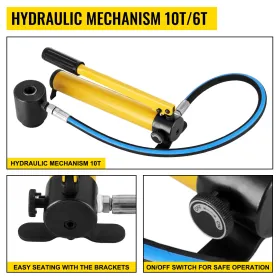6 Die 10 Ton Hydraulic Knockout Punch 1/2" to 2" Hand Tool Cutter Driver Kit, Holesaw Set Cutter Tool Saw Electrical Conduit