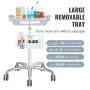 Medical Cart, Salon Cart with Wheels, Mobile Trolley Cart 680-1090 mm Height Adjustable, Metal Salon Stations for Hair Stylist, 