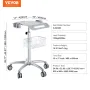 Medical Cart, Salon Cart with Wheels, Mobile Trolley Cart 680-1090 mm Height Adjustable, Metal Salon Stations for Hair Stylist, 