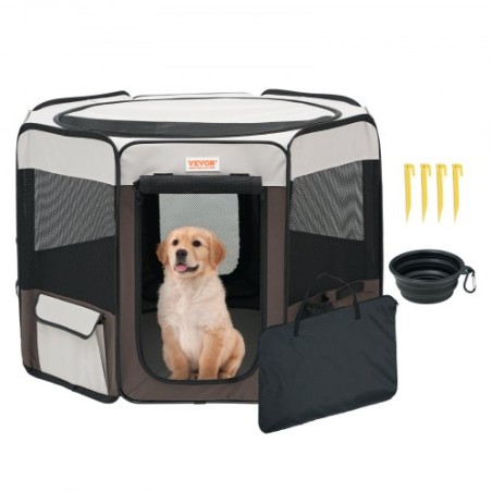 Foldable Pet Playpen, 36 inch Portable Dog Playpen, Crate Kennel for Puppy, Dog, Cat, Premium Waterproof 600D Oxford Cloth,